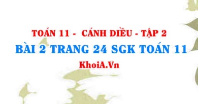 Bài 2 trang 24 Toán 11 tập 2 Cánh Diều